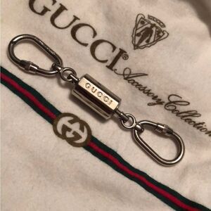 Gucci Silver Double Sided Keychain